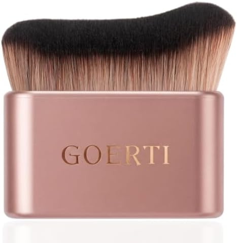 Professional Body Kabuki Brush High Density Face Makeup Brush for Luminizer Lava Liquid Foundation Pressed Powder Cream Shimmer Lotion Concealer (Rose gold)