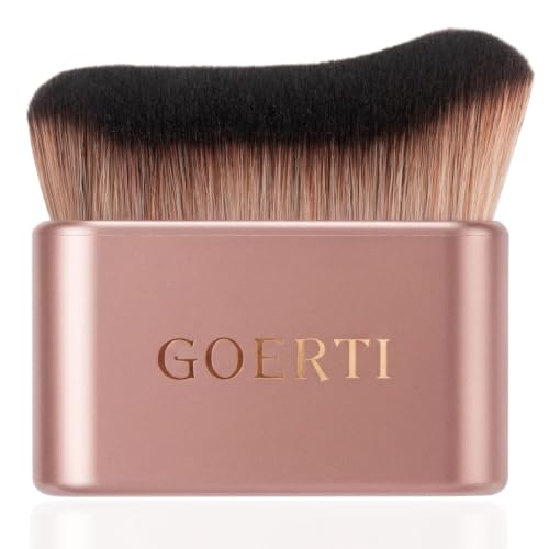 GOERTI Premium Body Makeup Brush - Streak-Free Self Tanner Applicator & Kabuki Blending Brush for Sunless Tanning, Leg Makeup, Foundation, Bronzer & Body Shimmer | Ultra-Soft Dense Vegan Beauty Tool