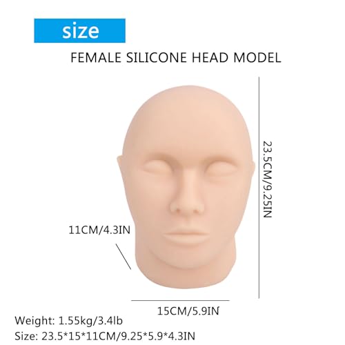 Tête d'injection faciale en silicone AMITD modèle sans os haute densité - 4