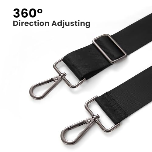 Shoulder Strap 56 inch, Adjustable Thick Soft Universal Replacement Non-Slip Fit Padded with Metal Swivel Hooks for Briefcase,Laptop Shoulder Bag/Laptop Messenger Bag Black2