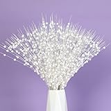 joyhalo 24 Pack Christmas Glitter Tree Picks, White Berry Stems Ornaments Floral Picks Decorative Beads for Christmas Tree, Christmas Vase Decor, Holiday, Party and Wedding Arrangements