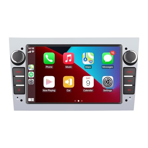 YZKONG Autoradio für OPEL Antara Corsa Vivaro Combo Zafira mit drahtlos CarPlay Android Auto, Double DIN -Touchscreen -Auto -Receiver, RDS Radio, Bluetooth, USB Silberfarbe