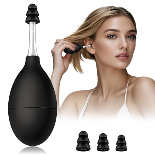 Ear Pressure Relief Suction Device - Airplane Ear Tinnitus Relief, Ear Ache Pain Relief Through Inner Ear Pressure Balance, Migraine Ear Pressure Relief Tool, Reduces Tension (Charcoal)