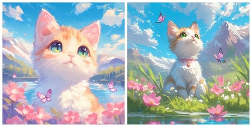 Arts CréAtifs Diamond Painting Chat : Le Cadeau Créatif Idéal pour Anniversaire