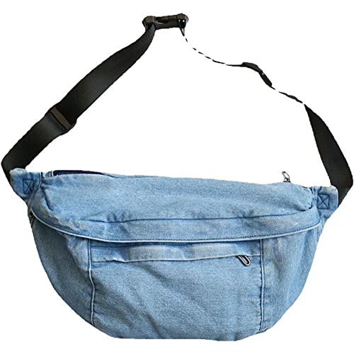 Bolso bandolera de mezclilla unisex: diseño ajustable y de gran capacidad de estilo moderno 2