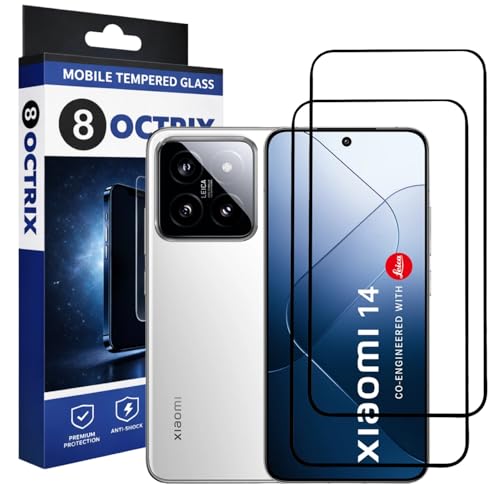 Image of Military-Grade Tempered Glass Screen Protector Compatible for Xiaomi 14 with Edge to Edge Coverage - Case Friendly, Anti-Scratch & Bubble-Free Installation Kit (Pack Of 2)