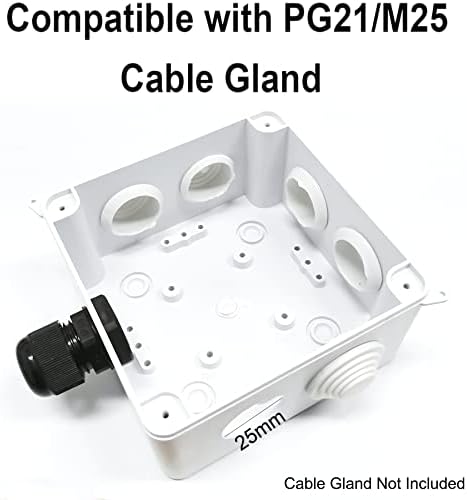 IP65 Waterproof Junction Box 10x10x7cm ABS Plastic Dustproof Outdoor Junction Box Enclosure DIY Case for Electrical Project CCTV Camera Cable LED (White)