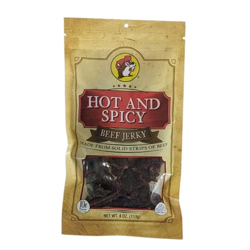 Buc-ee's Texas Hill Country Brand Hot and Spicy Beef Jerky in Resealable Bag, 4 Ounces