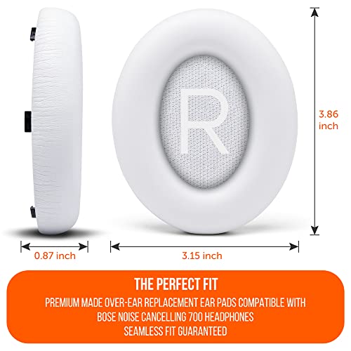 Image of WC Wicked Cushions Upgraded Replacement Ear Pads for Bose 700 Noise Cancelling Headphones (NC700) - Softer PU Leather, Luxurious Memory Foam, Added Thickness, Extra Durable Ear Cushions | (White)