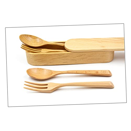 FUNOMOCYA Beech Fork Wooden Dinner Fork Smooth Handle for Serving Food and Eating Fruit Stylish and Easy to Carry