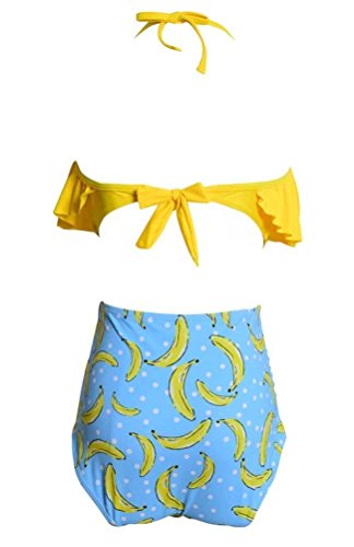 image for KABETY Girls Swimsuit Two Pieces Bikini Set Ruffle Falbala Swimwear Ba