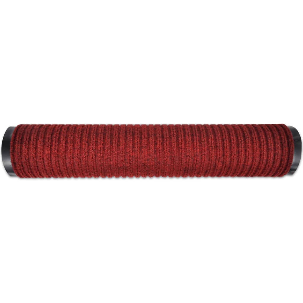 Felpudo de PVC rojo, 117 x 220 cm, con parte inferior antideslizante, alfombrilla de retención de suciedad para entrada y oficina, alfombra de suelo duradera, fácil de limpiar y flexible