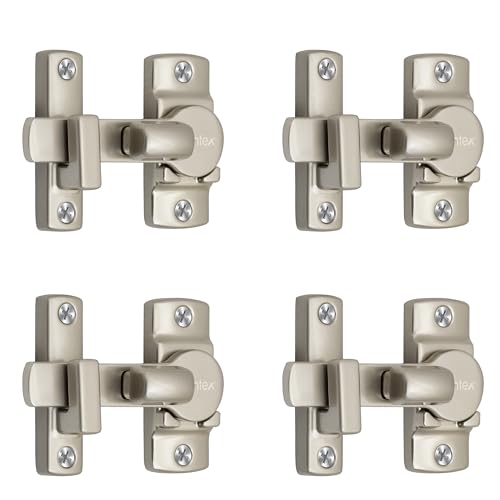 Image of Plantex 180 Degree Door Latch Lock /Flip Latch Lock for Door /Chitkani /Lock Latch for Main Door /Baby Latch for Bathroom /Bedroom /Balcony /Door Stopper - Pack of 4 (Satin)