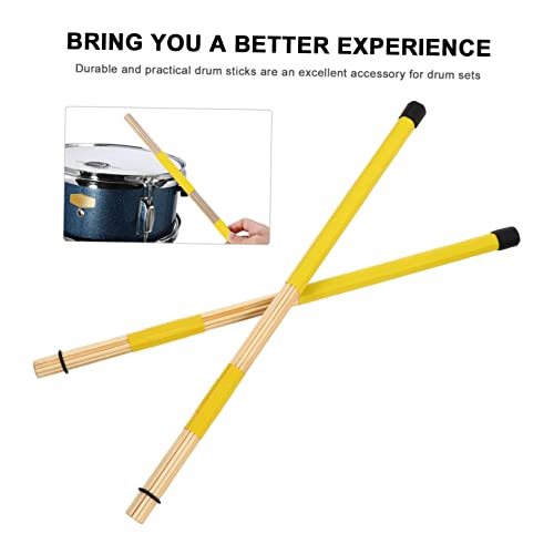 Baquetas de bambú profesionales para percusión amarillo miniatura 5