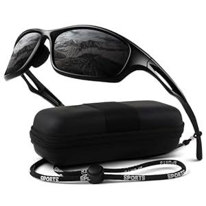 LINVO Polarised Sports Sunglasses for Men Driving Running Wrap Around TR90 Unbreakable Frame UV400 Protection