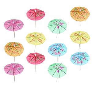 Hemoton 288Pcs Parasols Cocktail Paraplu Drink Picks Papier Parasol Cupcake Toppers Handgemaakte Cocktail Parasol Sticks…