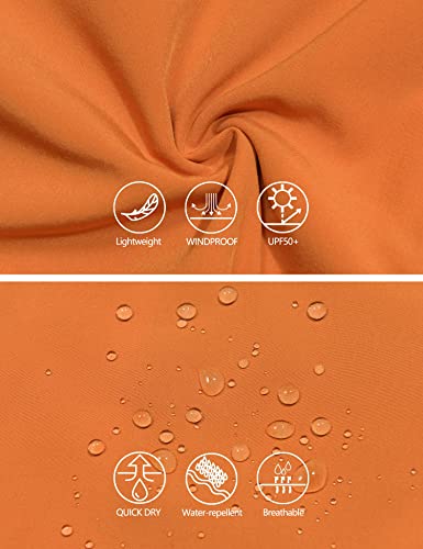 Little Donkey Andy Men’s Lightweight Breathable Hooded Windbreaker Golf Jacket Windproof Upf50+ For Running Travel Hiking Orange Size L #TOP2