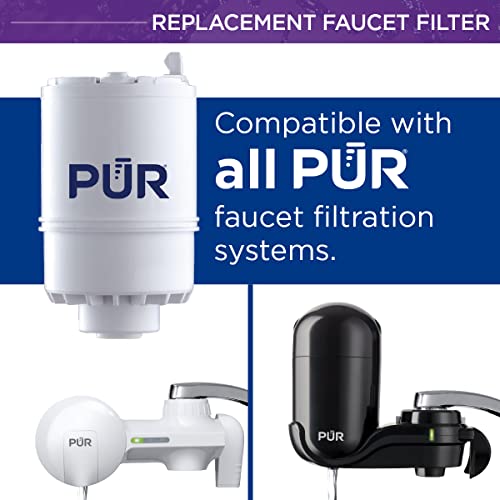 Pur Water Filter Replacement For Faucet Filtration Systems (2 Pack) & Plus Faucet Mount Water Filtration System, Sage – Horizontal Faucet Mount For Crisp, Refreshing Water, Pfm310M #TOP3