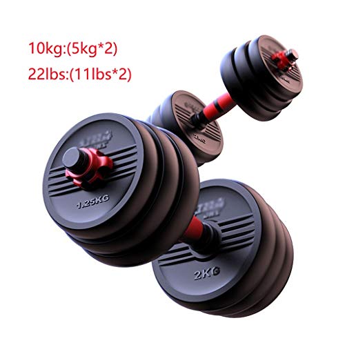 Alvis - Juego de mancuernas para el hogar, equipo de fitness, mancuernas ajustables para desmontaje en interiores, equipo de entrenamiento de fuerza y mancuernas para hombres, tamaño 10 kg a pair