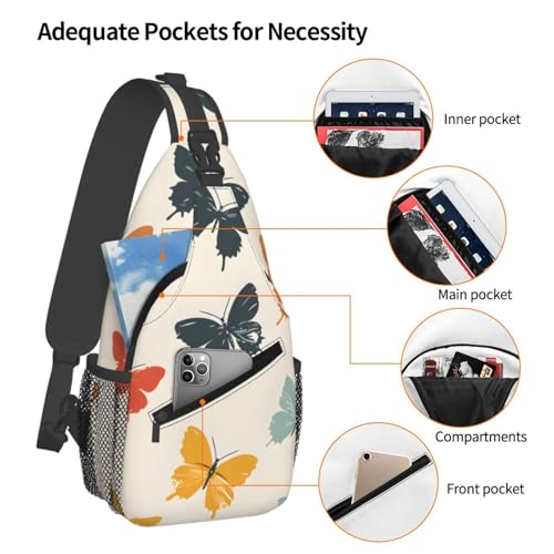 Bolso cruzado colorido con mariposas y flores para viaje miniatura 4