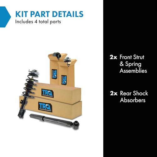 Image of TRQ Front and Rear Complete Strut Assembly & Shock Absorber Kit Complete Strut & Coil Spring Assembly Compatible with 2003-2014 Volvo XC90