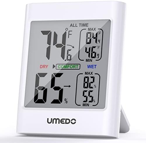 Digital Hygrometer Indoor Thermometer, Umedo Humidity Gauge with Large Display, Air Comfort Indicator, Accurate Hygrometer Thermometer Monitor for Home Basement Greenhouse Kitchen Baby Pet Reptile