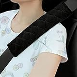 Capa de cinto de segurança automática macia, almofada de ombro acolchoada, pacote com 2, preta, compatível com todos os carros, compatível com mochilas, condução confortável