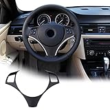 Matte Black Car Steering Wheel Decoration Frame Trim for BMW 1 3 Series E82 E87 E90 E92 E93 Steering Wheel Button Frame Cover for BMW X1 E84