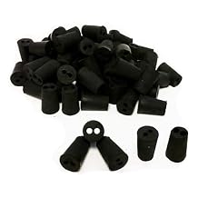 RS-0-2 Rubber Stoppers, Size 0, Drilled 2-Holes 1-Pound Pack,Black