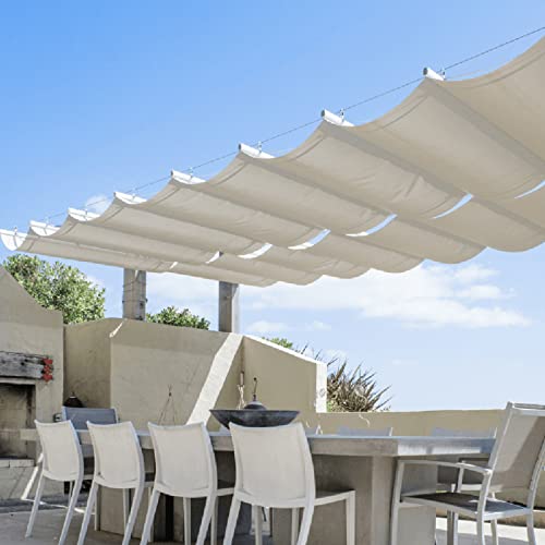 Vela de sombra ondulada retráctil impermeable en forma de U 3