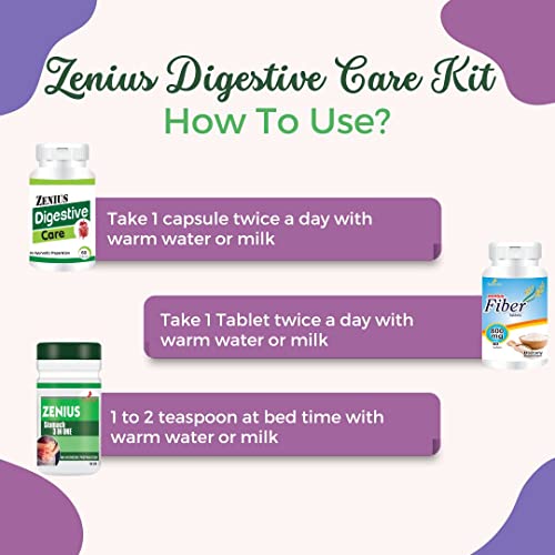 Image of Digestive Care Capsule | Digestive Capsule Herbal | Ayurvedic Digestive Medicine | Digestive Care Tablete, 60 Veg Capsules | 60 Fiber Tablets | 100g Stomach 3in Powder | Pack Of (1)