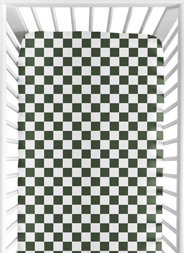 Sweet Jojo Designs Green Gingham Checkered Fitted Crib Sheet
