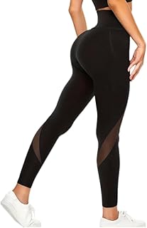 سروال ضيق شبكي للتنفس عالي الخصر لممارسه اليوجا - ملابس رياضيه نسائية - بنطلون ليجين - خامه عاليه أصليه (مقاس واحد )