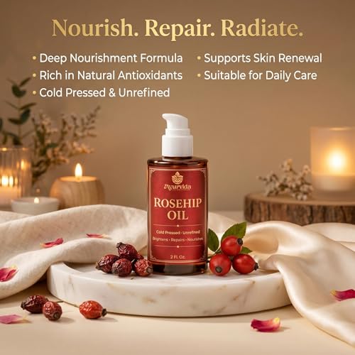 Image of Rosehip Oil for Face & Skin | Cold Pressed Rosehip Seed Oil for Glowing Skin, Brightening Dark Spots Acne Scars & Pigmentation - 60 ml