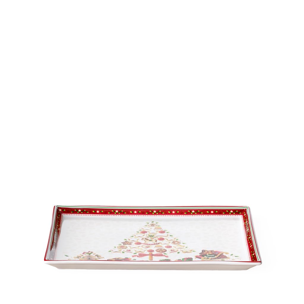 Villeroy & Boch Piatto Pasticceria Winter Bakery - Rettangolare, Bianco/Rosso, Porcellana - Foto 13
