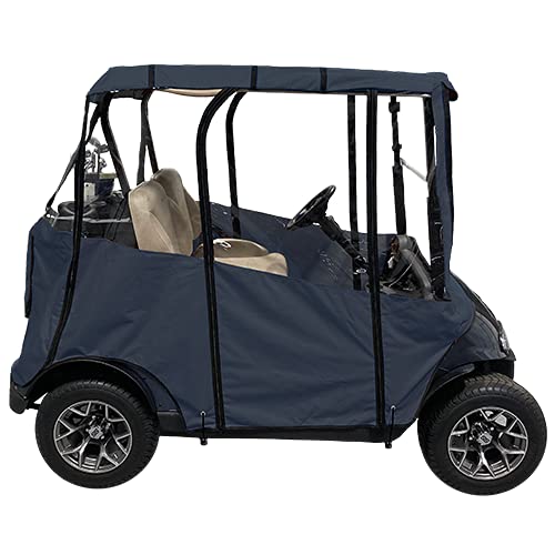 Blue - Premium Universal Golf Cart Cover with Travel Bag – DoorWorks Portable & Drivable 4-Sided – Fits EZGO TXT RXV & Club Car DS Precedent Onward - Blue Golf Cart Cover (60” L X 44” W)