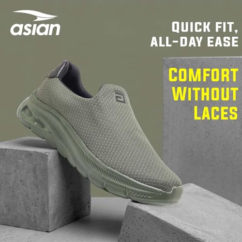 Image of ASIAN Wonderwalk-01 Men's Walking Shoes | Lightweight Slip-On Sneakers with Memory Foam Cushioning & Breathable Mesh Upper | Perfect for Walking, Office Wear, Travel & Daily Comfort