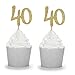 Gold Glitter Number 40 Cupcake Toppers Handcrafted 40th Birthday Celebrating Decors