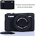 Yisau G7X Mark II Camera Case, G7X Removable Lens Cover Silicone Cover for Canon PowerShot G7X ii, G7X Accessories, Lightweight Rubber Soft Silicone Case - Glamour Black