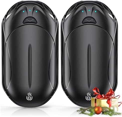 2-Pack Hand Warmer Rechargeable 6000mAh OUTJUT Portable Pocket Warmer 3 Heating Modes USB Electric Split Rechargeable Hand Warmer Suitable for Outdoor Sports, Camping, Ideal Gift for Reno Patients