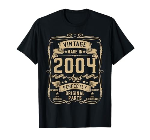 Vintage 2004 21yr 21st Birthday Gifts for Men 21 Years Old T-Shirt