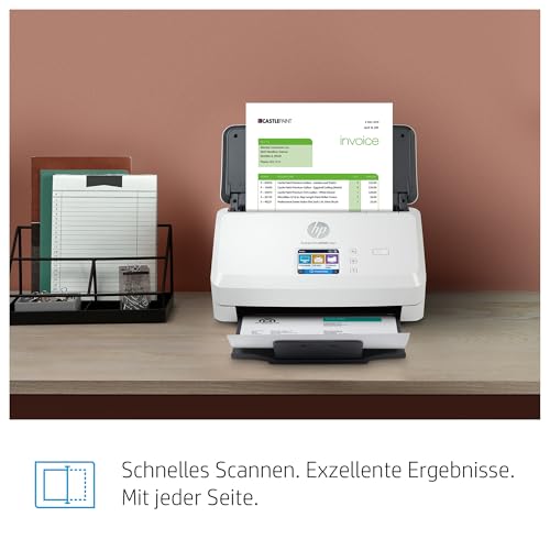 HP ScanJet Pro N4000 snw1, Scanner, Einzelblattzufuhr, 50-Blatt ADF, Ethernet, USB 3.0, Wi-Fi, bis zu 4.000 Seiten täglich, Kurzbefehle, Farbiger Touchscreen – Bild 6