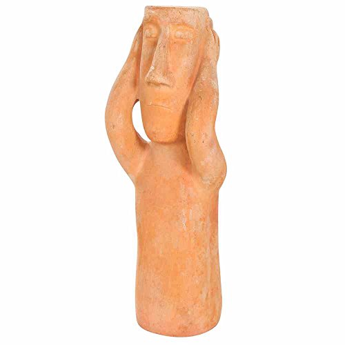 Preisvergleich Produktbild Siena Garden Tonfigur Moai, Osterinsel, aus Terrakotta, 12x12x36cm, D69910