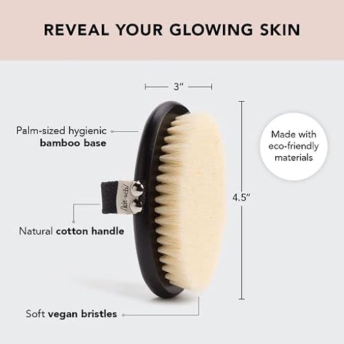 Kitsch Exfoliating Body Scrubber - Soft Vegan Bristle Dry Brush For Sensitive Skin | Gentle Back Scrubber Shower Brush | Dry Brushing Body Brush | Shower Scrubber For Body Exfoliator & Massage, 1Count #TOP1