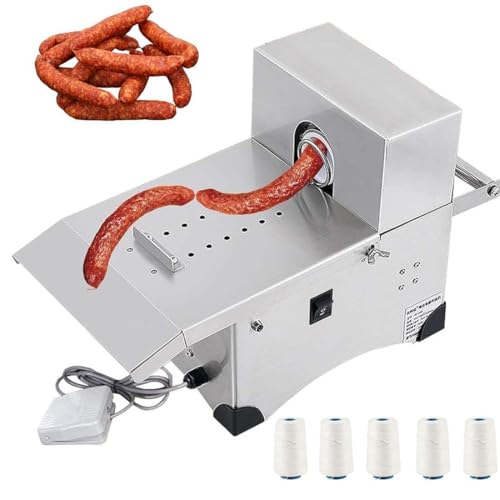 Máquina Para Atar Salchichas Eléctrica, Equipo Automático Para Atar Salchichas, Acero Inoxidable 304, Longitud Ajustable De 0 a 80 Cm, Dos Modos, Diámetro Máximo De 50 Mm