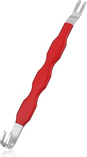 Automotive Electrical Terminal Connector Separator Removal Tool,2-in-1 Straight & Bent Head Electrical Disconnect Pliers with Non-Slip Grip,Durable Steel Connector Removal Tool (Red/1PC)