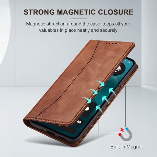 Image of Jasonyu Flip Wallet Case for Nothing Phone 4a Pro 5G,Brown