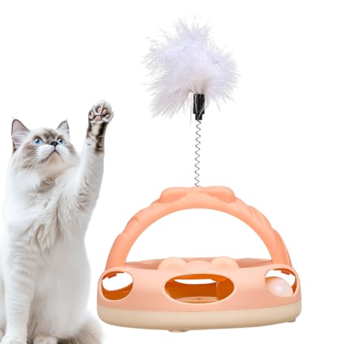 Jouet interactif pour chats avec plumes et disques rotatifs - 2
