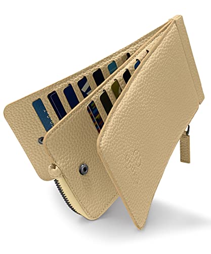 unifiss カードケース レディース IDカードホルダー 化粧箱付き メンズ定期入れ レディース定期入れ 長財布 財布 シュリンクレザー ベージュ BE