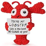 YUEYUQIU Anniversary Birthday Gift for Her Him Grilfriend Boyfriend - Handmade Crochet Lobster, I Love You Gift for Couples Husband Wife, Birthday Valentines Day Present for Women Men